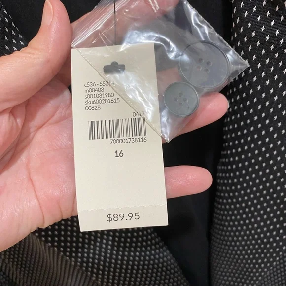 Lane Bryant Ladies Black & White Speck Blazer - 16 - Picture 3 of 12